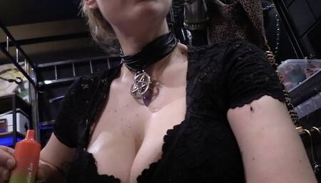 human ashtray ballbusting and dick whipping on this tied submissive