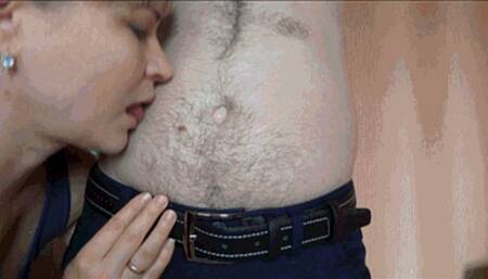 I caressed his sexy navel 5BBn