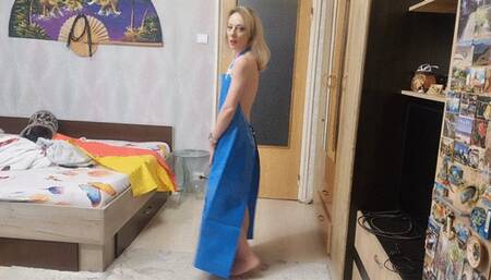 tease you with my blue pvc apron