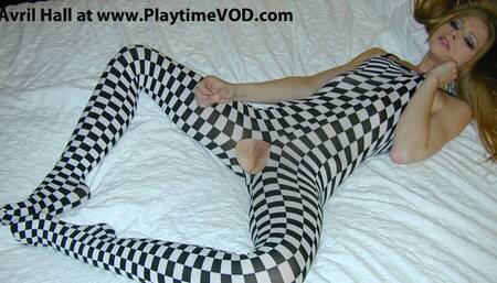 Avril Hall 21 Year Old Two Nylon Bodystockings with Sweet Fashion Show Jerk Off Encouragement! Full Scene Video! “Oh baby I wish you were here! Since you are not here, maybe you can jerk yourself off over me!”