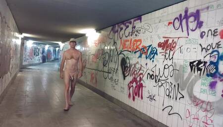 I was really horny today and showed myself in the underpass.