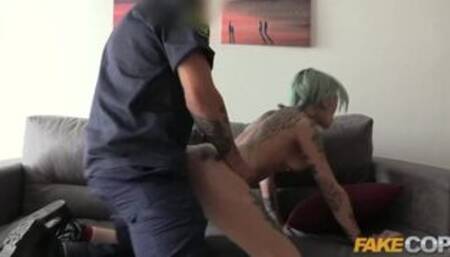 Rock chick fucks uniformed policeman