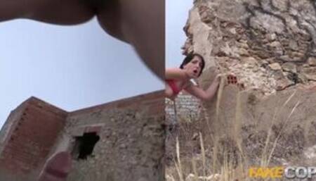 Peachy arsed Spanish babe fucks policeman