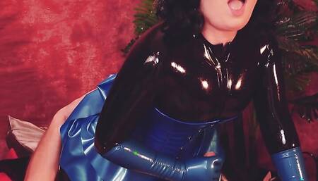 Latex Rubber Mistress Loves to Do Handjob in Fetish Long Gloves, Arya Grander