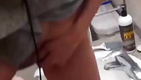 I had an intense orgasm on my bathroom countertop that left my throbbing pussy drenched with cum