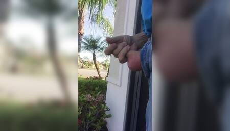 Masturbation At The NEIGHBORS Front Patio