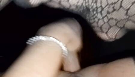 Femboy Midorin fucks dildo in fishnets
