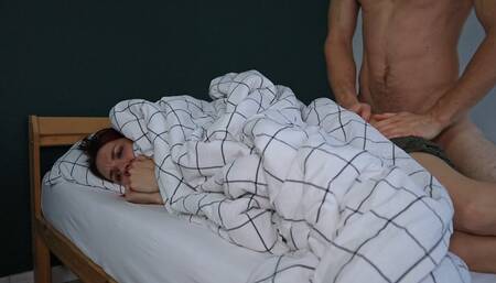 Stepdad accidentally mistakens stepdaughter as wife, leaving her creampied. SO MUCH CUM.