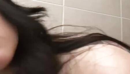 I get caught by my stepbrother in the shower and get fucked hard until he cums in my mouth