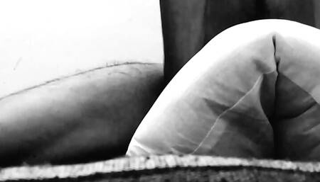 Closeup look of hole in big dick. Experimental masturbation porn.