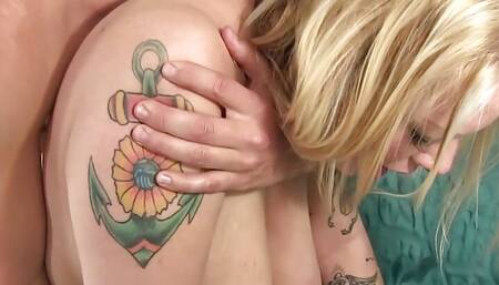 Buxom Blonde Sinful Samia Just Wants a Hard Cock to Suck and Fuck