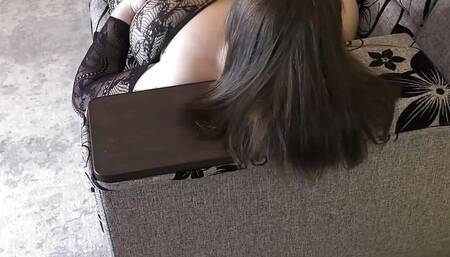 Fat virgin man caught this MILF wife masturbating and she do a sloppy blowjob and let him fuck her pussy - Milky Mari