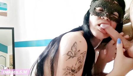 Mouth fucking, deepthroating, blowjob and cumshot