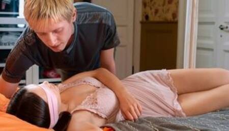 Girl has Sex with Blindfold on Eyes so she Doesnt know Fucker is Stepbrother