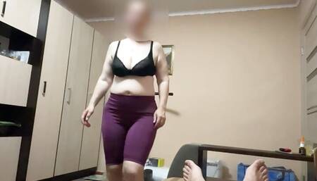 Stepsister caught her stepbrother masturbating