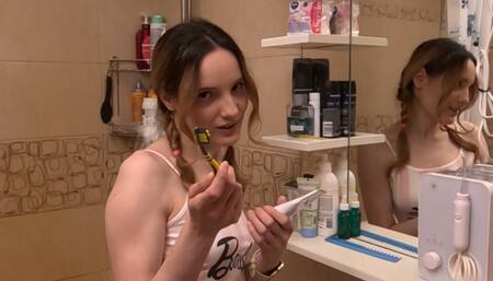 That’s MY toothbrush… and that’s MY cock!