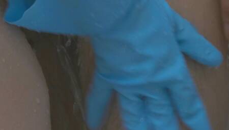 Stepsis Cleans Dick for You in Rubber Gloves
