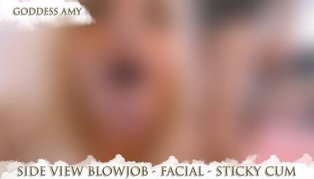 She's a Slut See How She Smiles with Cum Sticky on His Mouth - Blowjob - Facial - Cumshot - Cumslut