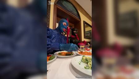 Blue latex in public