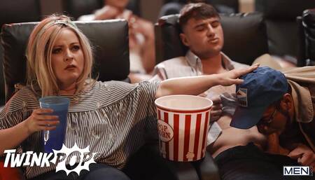 Unexpected Threesome In A Movie Theater With Dante Colle, Michael Boston & Troye Dean - TWINKPOP