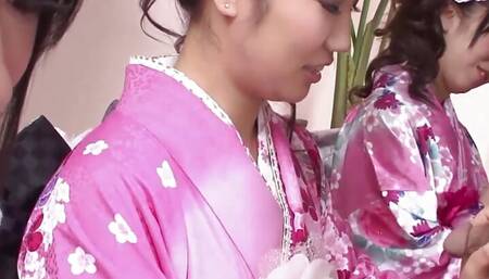 Three beautiful Japanese girls have sex with their classmates