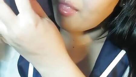 Cute Thai BBW Suck Dildo with Pleasure