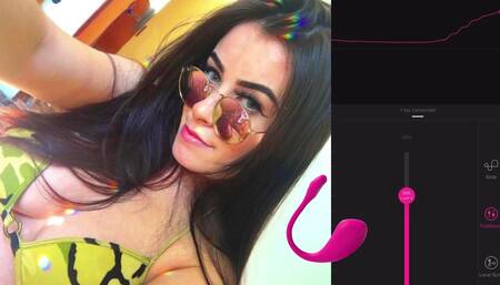 Busty Latina Using the Vibrator at Full Power
