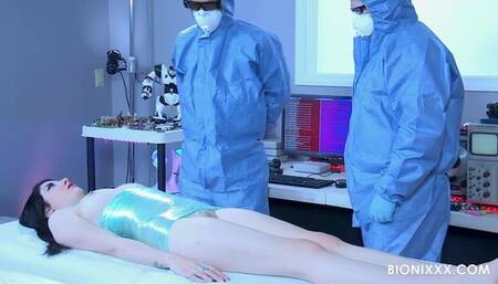 Fetish masturbation with a hot brunette FemBot Helix