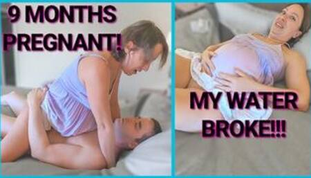 9 Month Pregnant MILF Fucked - Water Breaks & Goes Into Labor On Labor Day!