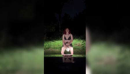 Sissy pissing outdoor