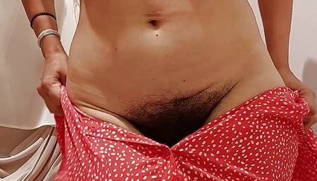 Hot amateur wife fitting room hairy pussy, big nipples. Sexy brunette hairy pussy, big ass, big tits, big nipples.