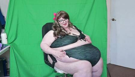 Fat Bikini Goddess on an Office Chair
