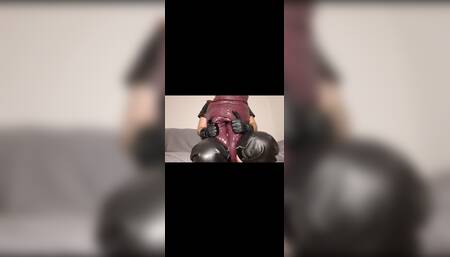 Smoking and a lot of spit with leather ass