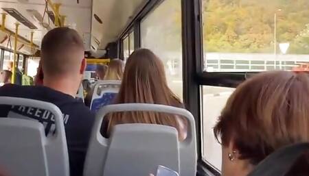 A Stranger Girl Jerked off and Sucked My Dick a Bus Full of People