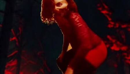 Hot horny demon bitch warms up with a sexy dance