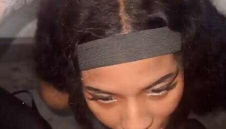 Beautiful Athletic Ebony Girl Sucks White Cock