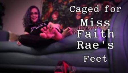 Caged for Miss Faith Rae's Feet - Femdom POV Chastity and Bare Foot Worship
