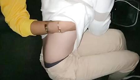Cruising I found a cute young student on the road I offered him a ride and fucked him in my car in public anal creampie