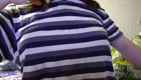 Touching my bare breasts