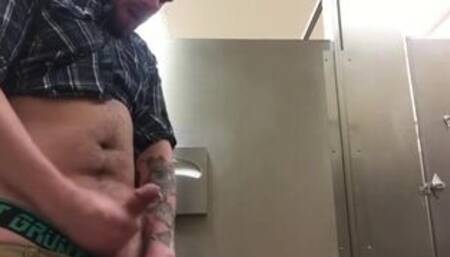 Bubby Barebacks Pup in a Public Stall