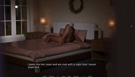 Watching Step-mom fingering herself from the door and enjoying the view,  also sexy girls are flirting with me ,"COME HOME'"