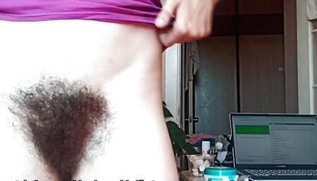 Webcam live show, hairy ass hole and pussy gape closeup