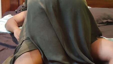 Beautiful Hijabi Stepsister Rides Huge Cock.