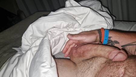 Having a quick wank next to my girlfriend in bed during our holiday in Portugal