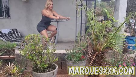 Curvy Latin MILF Ass Fucked After a Spin Bike. Cum in Mouth Swallow