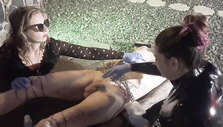 Staples in the Cockhead and balls and nipples - Extreme CBT