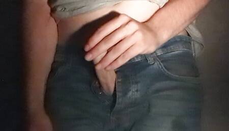 Young boy plays with small dick