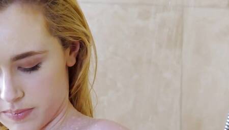 Teenage blonde with a tight body and pencil-eraser nips gets