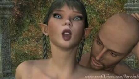 3D Hentai Fantasy Elf Loves the Cock
