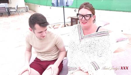 AuntJudysXXX - Posh Busty Redhead MILF Jojo Catches the Handyman Watching Porn